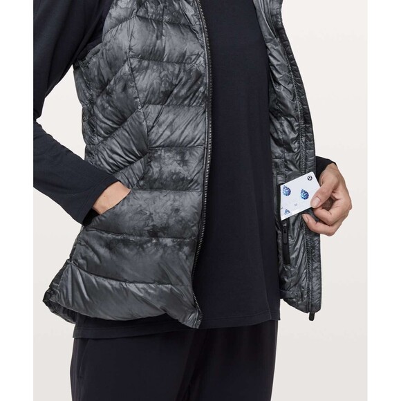 Lululemon Pack It Down Goose Down Vest Diamond Dye Melanite Black 4 No Hood - Picture 2 of 13